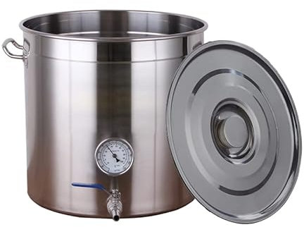 KUANGGE Tanque de fermentación de Gran Capacidad para elaboración de Cerveza casera, Barril de Acero Inoxidable de 19 a 90 l para Almacenamiento de Bebidas y Cerveza, balde para hervir, Olla para CE