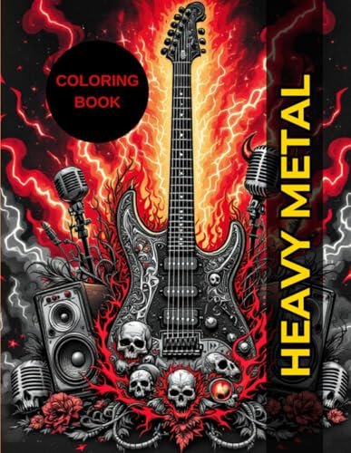 Heavy Metal Coloring Book | 70 Epic Designs for Music Fans and Creative Expression: Perfect for Adults and Teens, Stress Relief Through Rock-Inspired Art