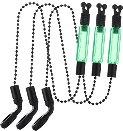 Yardwe Angelalarm Bissanzeiger 3 Stück Aus Robustem Eisen Mit Grünem Lampenschirm Praktischer Schüttelalarm Für Karpfenangeln Und Angelschnurausrüstung