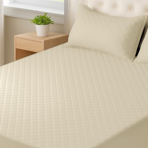 CYCMACO Matratzenschutz Wasserdicht 90x200cm, Atmungsaktive Nässeschutz Matratzenbezug Geräuschlos, Anti-Allergie Und Anti Milben, Hochwertige, rutschfest, Tiefe Tasche, Waschbar, Khaki