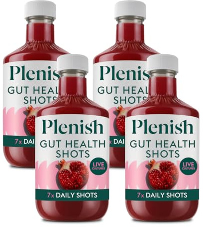 Plenish Berry Gut Health Shots Multipack 4 x 420ml, 28 Berry Shots | 28 Berry Shots 100% Natural, Vegan & Gluten Free, No Added Sugar, No Additives, No Preservatives, Perfect Pick Me Up