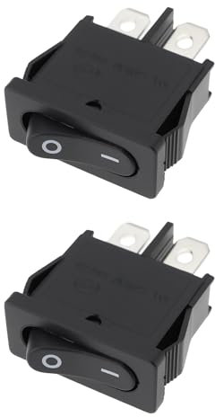 EMSea 2-poliger schmaler Wippschalter, 6 A, 250 V, 2 Positionen, Netzschalter RL3-4T125/55 für elektrische Ventilatoren, 2 Stück