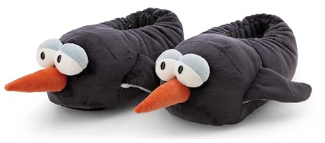 NICI Zapatillas de estar por casa Pingüino Jorge Thunder, 36-39 (M), gris, cálidas, de pelo, para niños y personas adultas, con diseño de animal y suela antideslizante - 62449