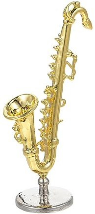 Milisten Miniature De Saxophone Modèle Instrument De Musique pour Maison De Poupée Décoration De Micro-Paysage Jouet Réaliste