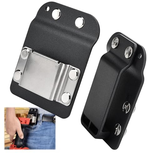 Clip on Gürtelclip aus Edelstahl, Bohrerhalter Werkzeughalter für Werkzeug Gürtel, Hammerhalter für Gürtel, Werkzeugtasche Gürtel Maßbandhalter kompatibel mit Akkubohrer Schlagschrauber