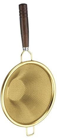 Gcljlmy Infusor de té de malla, filtro de tetera, vajilla de té, colador de malla multifuncional, colador de té de hojas sueltas para bebidas, color dorado