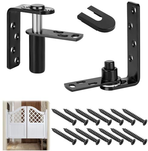 Wotendy Charnières de Porte de Café, Charnière de Porte en Acier Inoxydable, Charnière de Porte Battante à Double Retour Automatique pour Porte de Café/Bar ou de Cour, Charge de 20KG, Noir