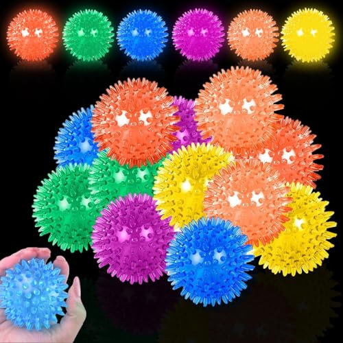 Begonia Lot de 12 balles de hérisson lumineuses pour anniversaire d'enfant - Balles lumineuses à LED - Pour enfants - Gadgets de fête - Petite école primaire - Cadeaux pour garçons et filles