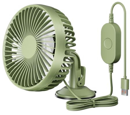 Ventilateur de voiture USB réglable à 360 degrés, contrôle de la vitesse, ventilateur léger rotatif à 360 degrés pour la maison, le bureau, la voiture, trois vitesses ventouse, ventilateur de voiture