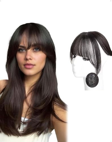SanKristo 3D 360° Haar Toppers Pony Air Haarteil Klammer, natürlich hair extensions clip in bangs hairline oberkopf werdendes Haarstücke Accessoires Leicht atmungsaktiv Frauen täglichen Schwarz Braun