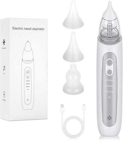 Vicloon Nasal Aspirator for Baby, Electric Baby Nasal Aspirator, Toddler Nose Cleaner with 3 Silicone Tips, Adjustable Suction Level, Soothing Function with Music