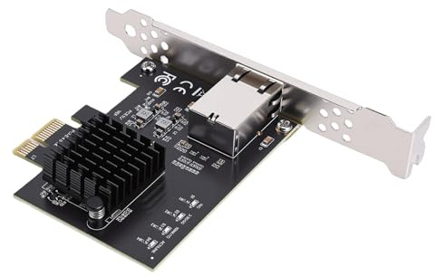 Sxhlseller 10GB PCIe X1 Netzwerkkarte, Ethernet Adapter mit PCIe 4.0 und Realtek RTL8127AT Controller, Kompatibel mit X1 X8 X16, für Wins 10 und 11