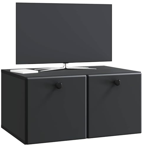 vidaXL Wandmontierter TV-Schrank 59,5 x 41 x 30 cm Schwarz, Wohnzimmeraufbewahrung, moderner Schrank, Wand-TV-Ständer, rechteckiges Design, viel Platz, praktische Möbel