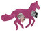 Colours-Manufaktur Pferd Magnetwand - viele Farben wählbar - XXL groß Hochglanz (pink/rosa (RAL 4010 telemagenta glänzend))
