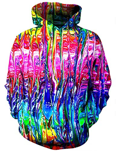 Hgvoetty Unisex 3D-Hoodies für Männer und Frauen, coole Grafik-Pullover Sweatshirts mit Taschen, Yl-Painted Splash, Large