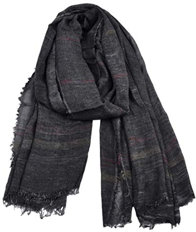 YONKOUNY Schal Herren Herbst und Winter Weiche Gestreifter Schal aus Baumwolle Lang Halstuch Gentleman Herrenschal Prime Quality