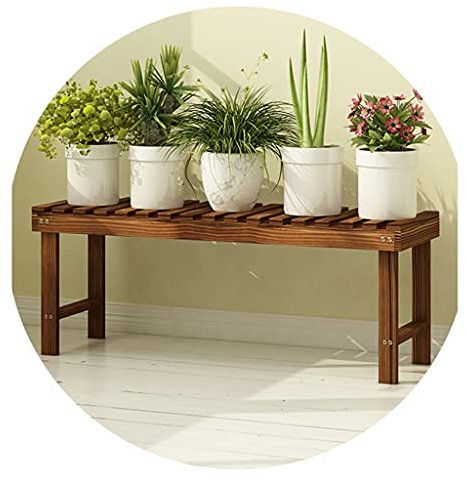 Display Stands Pflanzentreppe Draussen Blumenleiter Holz Blumentreppe Für Balkon Innen Blumenregal Blumenständer Für Patio Wohnzimmer Kiefernmaterial (Color : Brown, Size : 78x25x30cm)