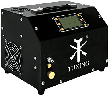 TUXING Pcp Air Compressor,LCD Display Version Auto-Stop 4500Psi/30Mpa,Oil/Water-Free,Built-in Transformer/Drain System Pump for PCP Air Rifles and Airguns
