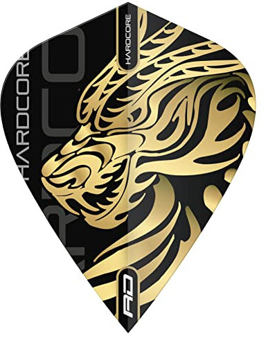 RED DRAGON Jonny Clayton Hardcore Gold Dragon Kite Darts Flights – 3 Sets pro Packung (insgesamt 9 Dart Flights)