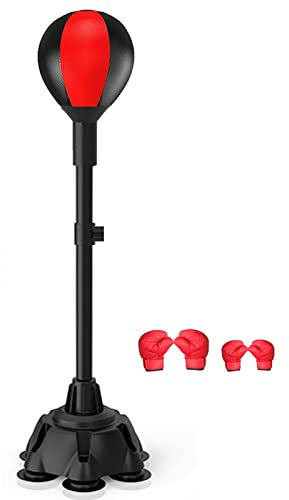 INKCOR Punchingball Speedball Boxsack-Set für Kinder/Jugendliche, Speed-Boxball mit Höhenverstellbarem Ständer, Trainingshandschuhe für Kinder Ab 3 4 5 6 7 8 Jahren