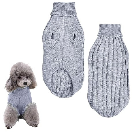 Haustier Pullover Rollkragen, Hundepullover Weste, Winter Warmer Hund Katzenpullover Kleidung, Niedlicher Strick Hundepulli, Weich Haustiermantel für Kleine Hunde Welpen und Katzen (S)