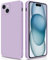 GiiYoon Case Compatible with iPhone 15, Silky-Soft Touch Full-Body Protective Phone Silicone Case, Shockproof Cover with Microfiber Lining, Purple
