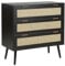 Kommode Rattan schwarz/beige 3 Schubladen 80 x 40 x 80 cm modern Opoco