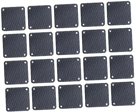 Gadpiparty 20PCS 40mm PC Fan Dust Filter Mesh PVC Strainer for Computer Cooling Fan and Speaker Protection
