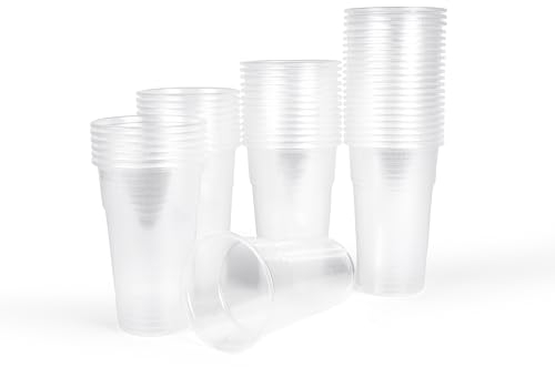 Inoverse Tazza di plastica usa e getta, trasparente, per feste, in plastica, usa e getta, 0,5 l, 200 pezzi