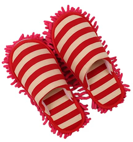 Beaupretty 1 Paar Staubmopp Pantoffel Moppkappe Bodenreinigungsschuh Hausschuhe Staubwischen Herausnehmbarer Bodenbelag Schuhüberzieher Legen Staubwischer Hausschuhe Staubdicht Rot Die Faulen