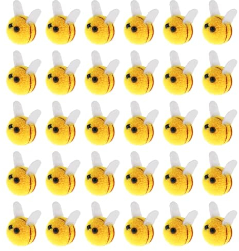 30 Stück Biene Mini Filzen,Bienen Deko,Bienen Filzkugeln,Filz Mini Biene, Kleine Filzbienen Figuren,Deko Bienen,Wollfilz Bienen Deko,Streudeko Biene für DIY Handwerk Babyparty Kostüm Party Haus Deko