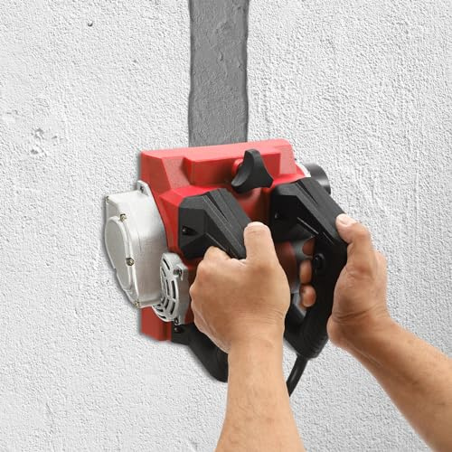 Elektrische Wandhobelmaschine, 1300W Power Handhobelmaschine, Tragbare Walzenhobelmaschine mit Kabel, 1000-4000 U/min,zum Schaufeln von Spachtelmasse, Tünche, Farbe, Zement, Stuckwänden Rot