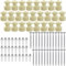 OASHISU 25-teiliges Set Vintage Porzellan-Isolatoren für Textilkabel, PVC-Lampenkabel, DIY-Lampen, etc. - Kabelhalter, Keramik-Isolatoren, Wandpins, Deckenpins, beige, Ø18mm