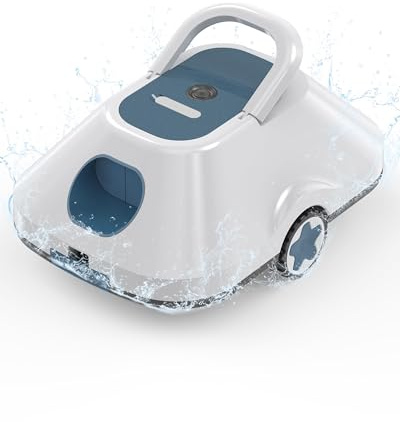 2026 Upgrade Robot Piscine,Aspirateur Robot Piscine sans Fil, Robot De Piscine sans Fil, Stationnement Automatique,Autonomie 210-Min pour piscines Hors-Sol Et enterrées, Jusqu'à 200 m²,Bleu
