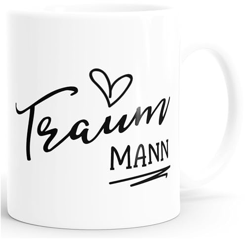 MoonWorks Geschenk-Tasse für Freund Mann Traummann Herz Partner Kaffee-Tasse einfarbig Weiss unisize