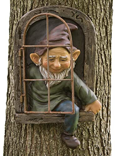 Bits and Pieces - Zwerg Aus Dem Fenster Baumdeko - Gartendeko - Baumgesicht - Skulptur