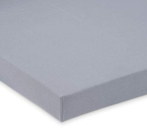 FabiMax 3665 Jersey Spannbettlaken für Beistellbett und Wiege, grau