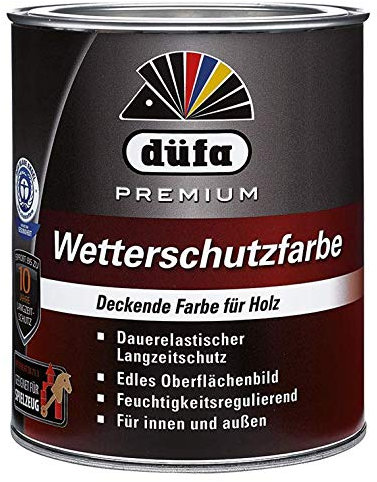 düfa Premium Wetterschutzfarbe BRAUN 750ml Holzfarbe Dauerschutzfarbe Holzlack │ Wasserbasiert │ für Innen & Außen