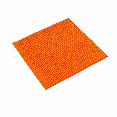 PANA® Chenille Badematte (45x45cm) • WC-Vorleger, Duschmatte, Badvorleger • Mikrofaser Badematte • rutschfest & Waschbar • Badteppich • WC-Vorleger ohne Ausschnitt • Farbe: Orange