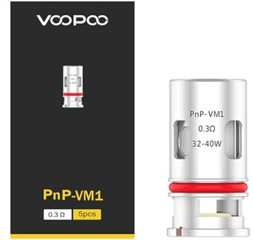 VooPoo PnP VM1 - Atomizador con bobina de malla 0,3 ohm, 5 unidades