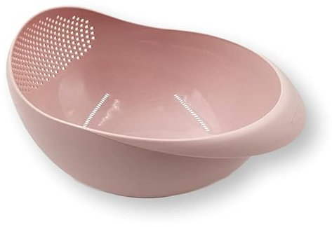 Set of 2 Food Plastic Strainer Rice Wash, Cleaning Food Strainer Bowl, Plastic Washing Vegetables Basket, Double Layered Drain Basin Detachable Fruits Colanders,Saver Clean Wash 3 litres