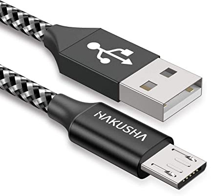 HAKUSHA Câble Micro USB, [0,5M] 3A Charge Rapide Câble Android Durable Câble de Chargeur de Téléphone Mobile en Nylon pour Samsung S7/S6/S5/J5/J7, Huawei, Nokia, Nexus, Sony, Tablette, PS4, Kindle