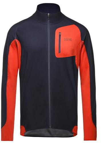 GORE WEAR Herren R3 Partial Windstopper Shirt, Orbit Blue/Fireball, L EU