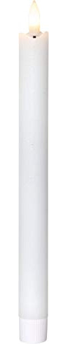 Star Trading LED Kerzen Set flackernd mit Timer, 4 Stabkerzen Wachsoptik, flammenlos, batteriebetrieben, verschiedene Groessen 16/20/24/28 cm, warmweiss
