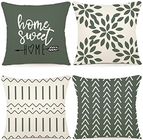 YCOLL Kissenbezüge 4er Set Kissenbezüge leinen Kissenbezug Dekokissen Kissenbezüge für Sofa Gartenbett Couch Kissen 50x50cm (4er Set)