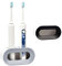DENTSHIELD Porta Spazzolino Elettrico 2 Pezzi, Porta Spazzolino da Muro, Portaspazzolini da Bagno Con Fessura di Ricarica, Porta Spazzolini Bagno Organizer da Parete (Nero+Grigio)