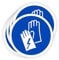 Pegatina Obligación Guantes Aislantes 5 ud de 14cm Adhesivo Señalización Laboral Industrial Epis (14 cm, 12 GUANTES AISLANTES)
