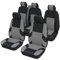 TOYOUN Set Coprisedili Auto Universale Anteriori e Posteriori per Furgoni Coprisedili Universali in Poliestere Anteriori Coprisedili a 2 Posti e Posteriori a 3 Posti, Grigio