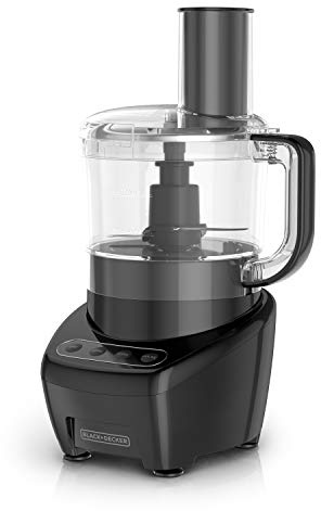 BLACK+DECKER 3-in-1 Easy Assembly 8-Cup Food Processor, Stainless Steel S-Blade, Easy-Clean, Touchpad Controls Black