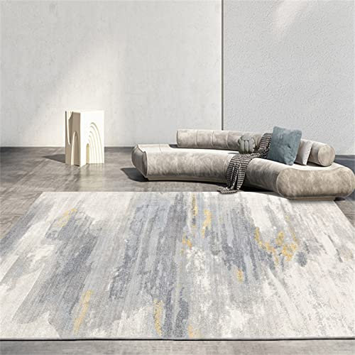 RUGMRZ Teppich Vorzimmer Möbel Kinderteppiche Mädchen Verschleißfest Wohnzimmerteppich Grau Studie Abriebfester Rutschfester Weicher Esszimmer Deko 90 x 160 cm